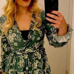 Green and ivory dress